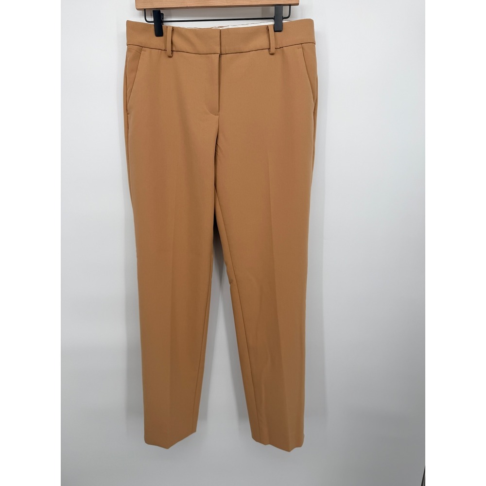 Talbots Hampshire Ankle Pant Womens 8L Camel Excellent Tailored Slim Leg Long
